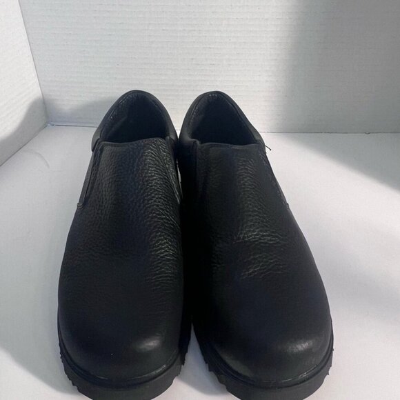 Dr, Scholls Black Slip-On Leather Non-Slip Work Shoes For Men - Picture 3 of 4